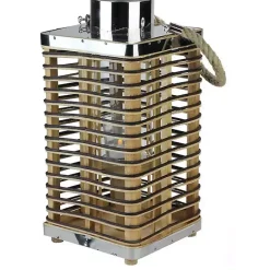 Lanterns>Kirklands Home Square Rattan Hurricane Lantern with Jute Rope