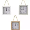 Kirklands Home Square Wood Beaded Wall Clocks, Set of 3