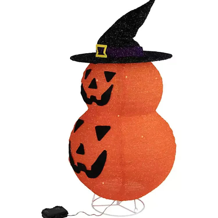 Halloween>Kirklands Home Stacked Jack O Lanterns Outdoor Halloween Décor Orange