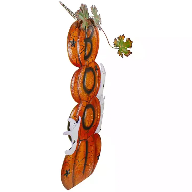 Halloween>Kirklands Home Stacked Pumpkins Boo Outdoor Halloween Decoration