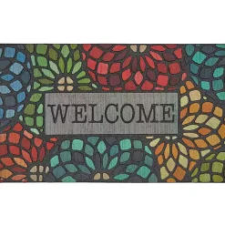 Kirklands Home Stained Glass Florets Doormat Multi Hot