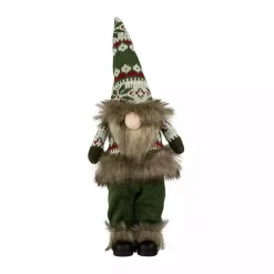 Christmas Decorations>Kirklands Home Standing Gnome with Knitted Christmas Outfit Green