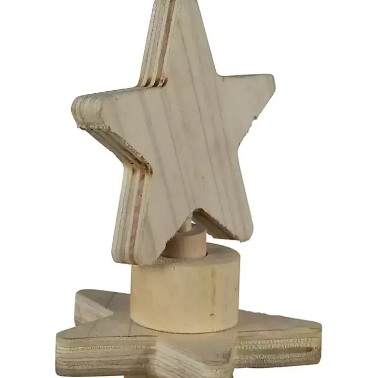 Christmas Decorations>Kirklands Home Star Cutout Wooden Tabletop Christmas Tree, 16 in. Tan