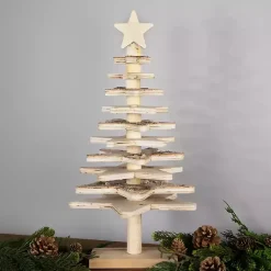 Christmas Decorations>Kirklands Home Star Cutout Wooden Tabletop Christmas Tree, 20 in. Tan
