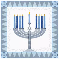 Hanukkah Decorations>Kirklands Home Star of David Menorah Hanukkah Wall Art