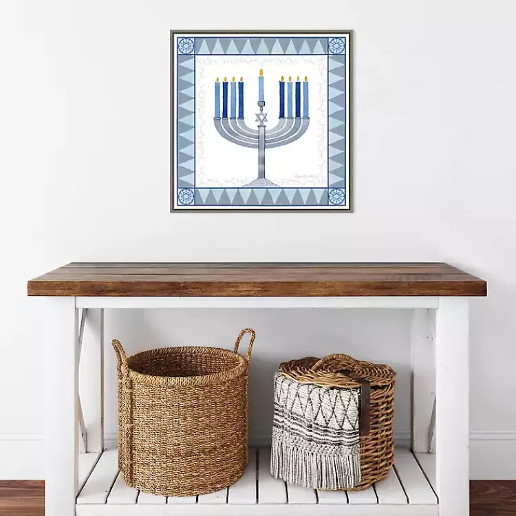 Hanukkah Decorations>Kirklands Home Star of David Menorah Hanukkah Wall Art