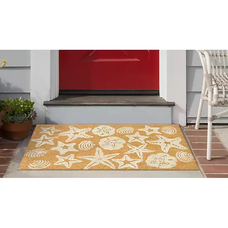 Kirklands Home Starfish and Sand Dollars Coir Doormat Clearance