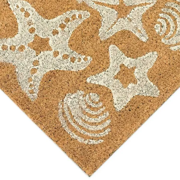 Kirklands Home Starfish and Sand Dollars Coir Doormat Clearance