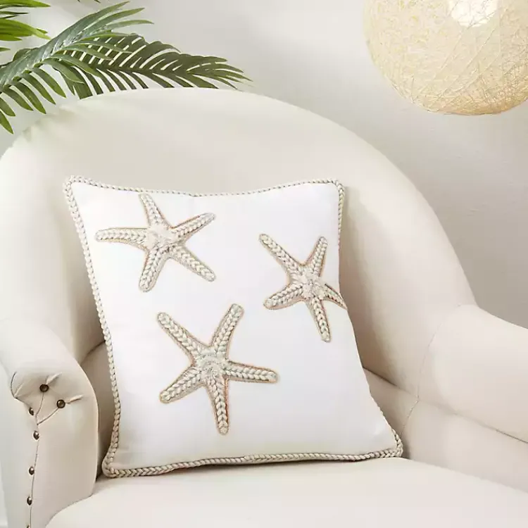 Pillows>Kirklands Home Starfish Serenity Embroidered Throw Pillow