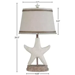 Kirklands Home Starfish Table Lamps, Set of 2 White New