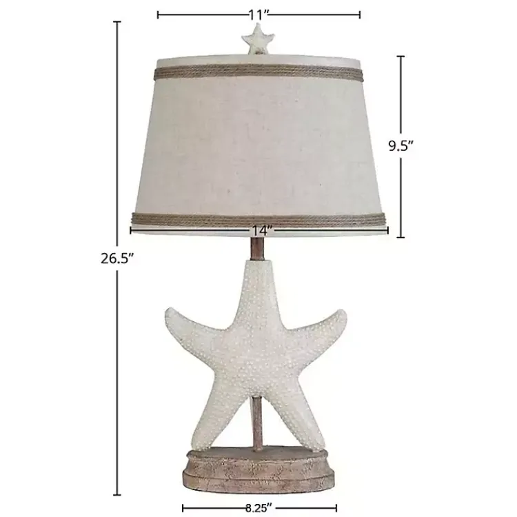 Kirklands Home Starfish Table Lamps, Set of 2 White New
