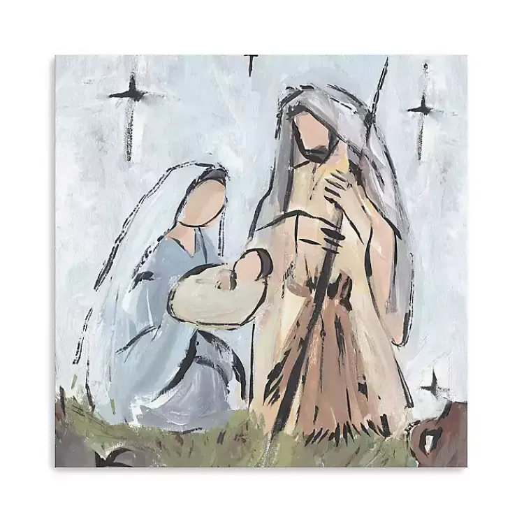 Christmas Art & Wall Decor>Kirklands Home Starry Nativity Canvas Art Print