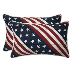 Kirklands Home Stars & Stripes Outdoor Lumbar Pillows, Set of 2 Clearance