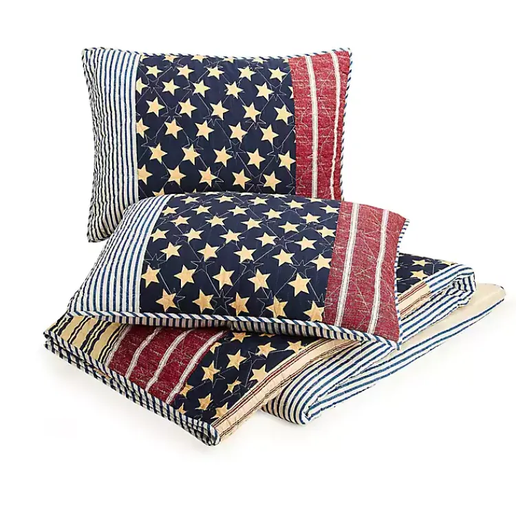 Kirklands Home Stars and Striped Patch 2-pc. Twin Quilt Set
