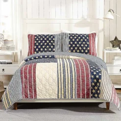 Kirklands Home Stars and Striped Patch 3-pc. Full/Queen Quilt Set Sale