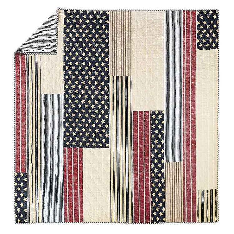 Kirklands Home Stars and Striped Patch 3-pc. Full/Queen Quilt Set Sale