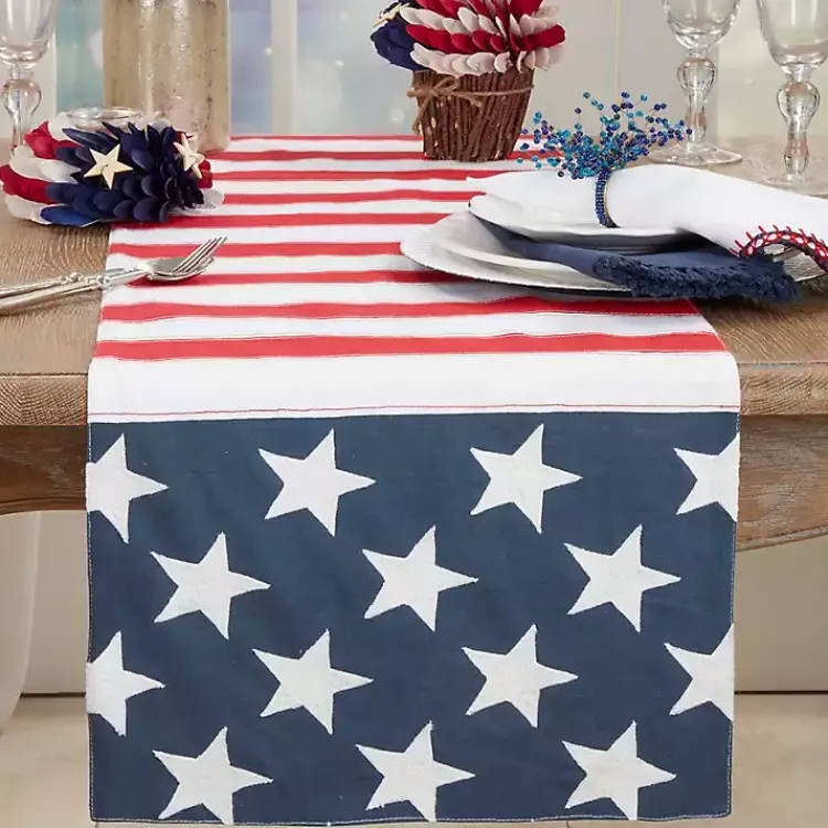 Kirklands Home Stars and Stripes Patriotic Table Runner Online