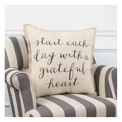 Pillows>Kirklands Home Start Each Day With A Grateful Heart Pillow