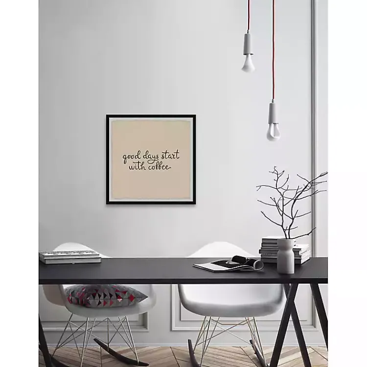Kirklands Home Start with Coffee Framed Wall Plaque Best