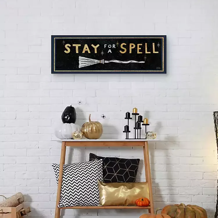 Halloween>Kirklands Home Stay For A Spell Witchy Halloween Wall Plaque