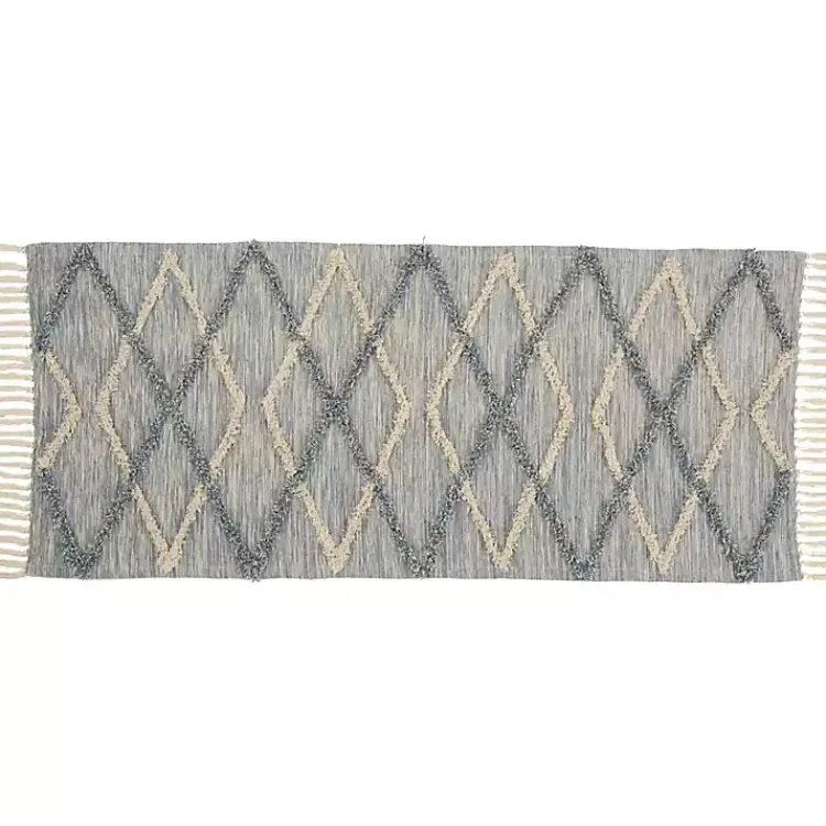 Kirklands Home Steel Blue Raised Texture Chevron Runner, 2x6 Sale