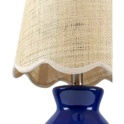 Kirklands Home Stella Mini Table Lamp with Woven Shade Blue Clearance