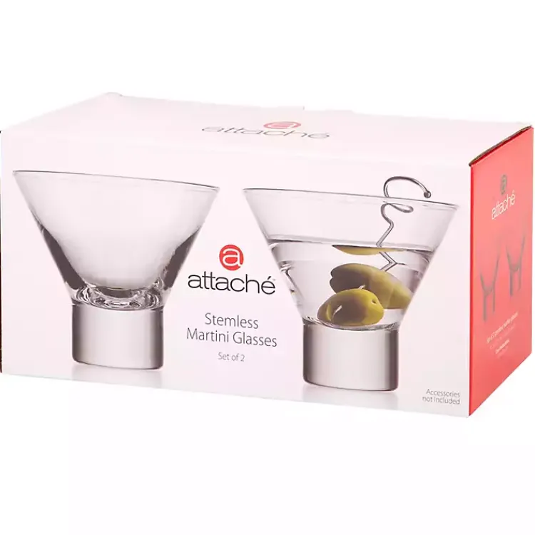Kirklands Home Stemless Martini Glasses, Set of 2 Clear