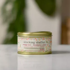 Candles>Kirklands Home Stocking Stuffer Gold Tin Jar Candle