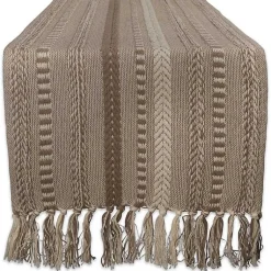 Kirklands Home Stone Braided Stripe Table Runner, 108 in. Brown Discount