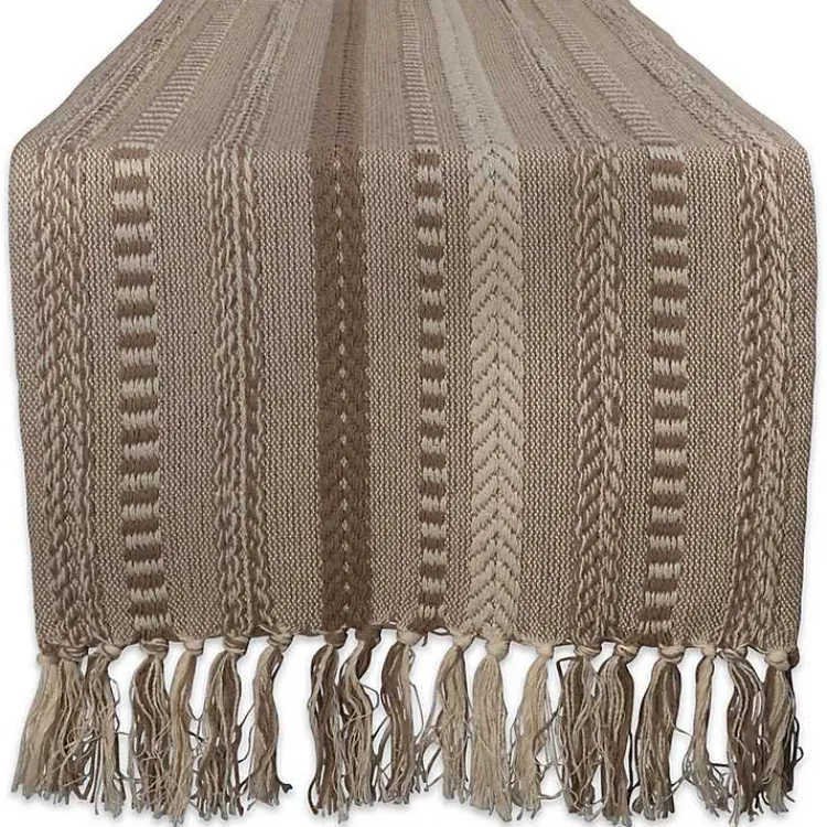 Kirklands Home Stone Braided Stripe Table Runner, 108 in. Brown Discount
