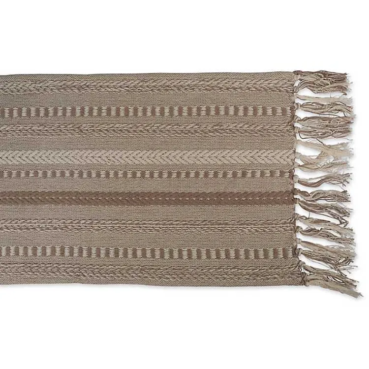 Kirklands Home Stone Braided Stripe Table Runner, 108 in. Brown Discount