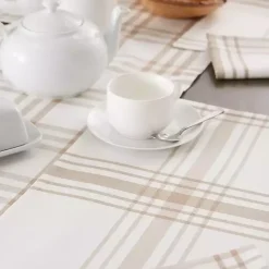 Kirklands Home Stone Farmhouse Plaid Placemats, Set of 6 Tan New