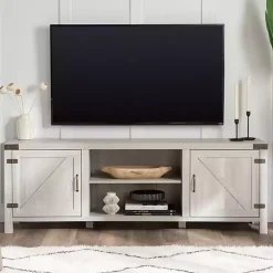 Kirklands Home Stone Barn Door TV Stand Gray Sale