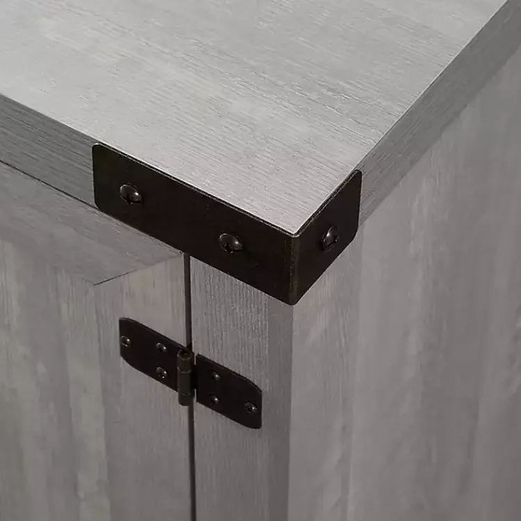 Kirklands Home Stone Barn Door TV Stand Gray Sale
