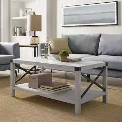 Kirklands Home Stone Modern Farmhouse Coffee Table Gray Hot