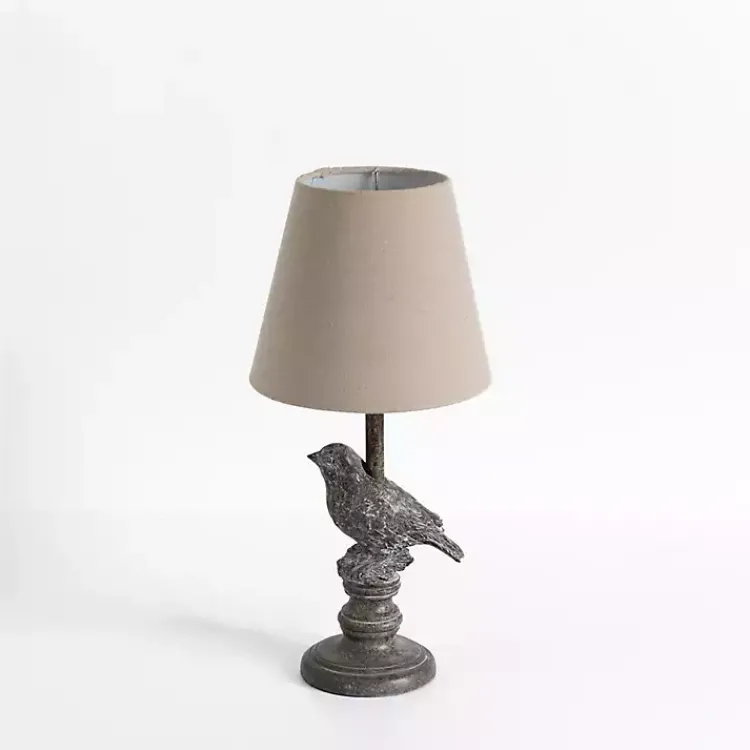 Kirklands Home Stone Gray Perched Bird Table Lamp Tan Sale