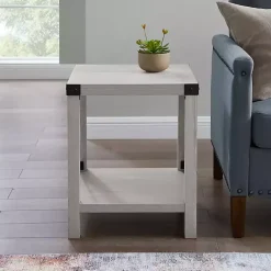 Kirklands Home Stone Rustic Wood Accent Table Gray Online