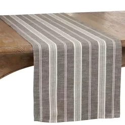 Kirklands Home Stone Gray Thin Striped Table Runner