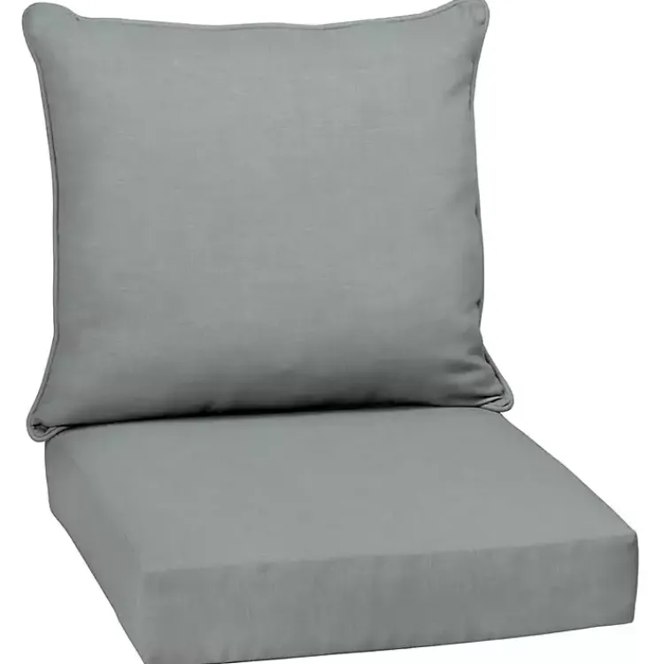 Kirklands Home Stone Leala Texture Outdoor Deep Seat Cushions Gray New
