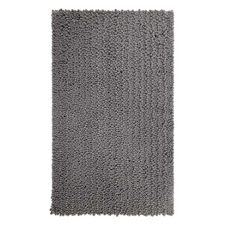 Kirklands Home Stone Lofty Pile Chenille Bath Mat, 34 in. Gray Clearance