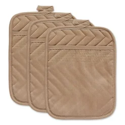 Kirklands Home Stone Quilted 3-pc. Potholder Set Brown