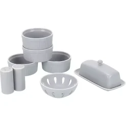 Kirklands Home Stone Stoneware 7-pc. Kitchen Accessories Set Gray Hot