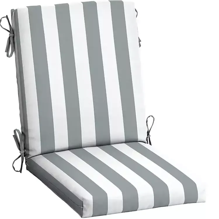Kirklands Home Stone Stripe Luxe Outdoor Dining Chair Cushion Gray Hot