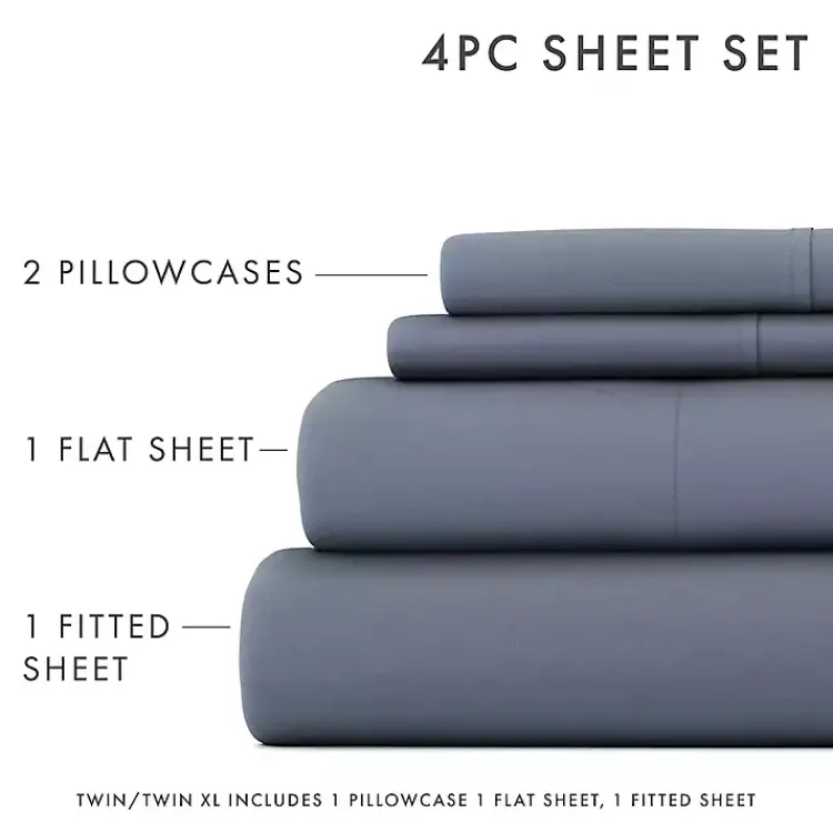 Kirklands Home Stone Ultra Soft 4-pc. Full Sheet Set Gray New