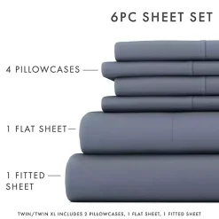 Kirklands Home Stone Ultra Soft 6-pc. Full Sheet Set Gray New