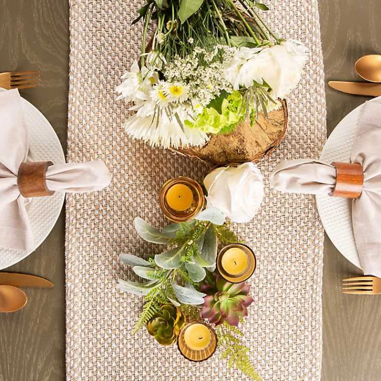 Kirklands Home Stone Woven Table Runner, 72 in. Tan Sale