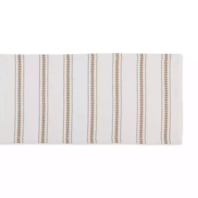 Kirklands Home Stone Zig Zag Dobby Stripe Runner Tan New