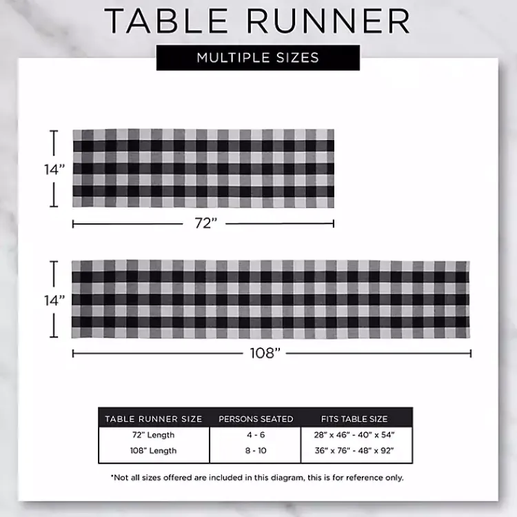 Kirklands Home Stonewash Blue Buffalo Check Table Runner, 72 in. New