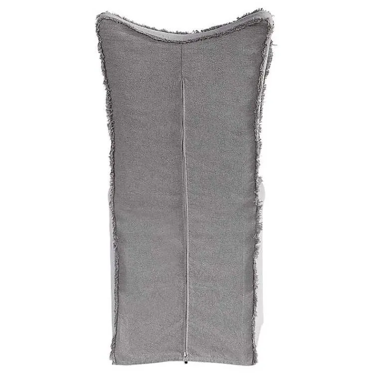 Kirklands Home Stonewash Fringe Slipcover Dining Chairs, Set of 2 Gray Outlet