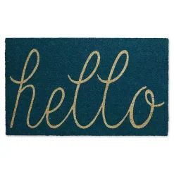 Kirklands Home Storm Hello Doormat Blue